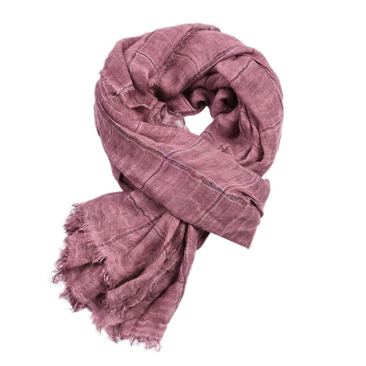 Buddha Stones Spring Fall Plaid Checkered Pattern Casual Men's Scarf - IndianRed - Approx. 39.4 in × 74.8 in / 100 × 190 cm - image 16