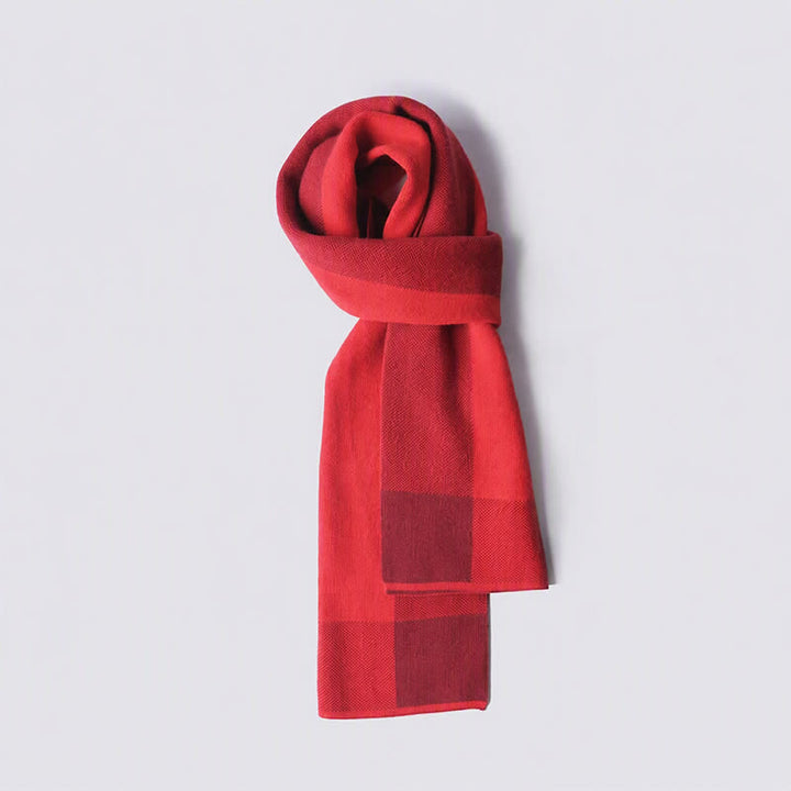 Buddha Stones Fall Winter Knit Geometric Color Block Cozy Scarf - Crimson - Approx. 180cm*30cm - image 11