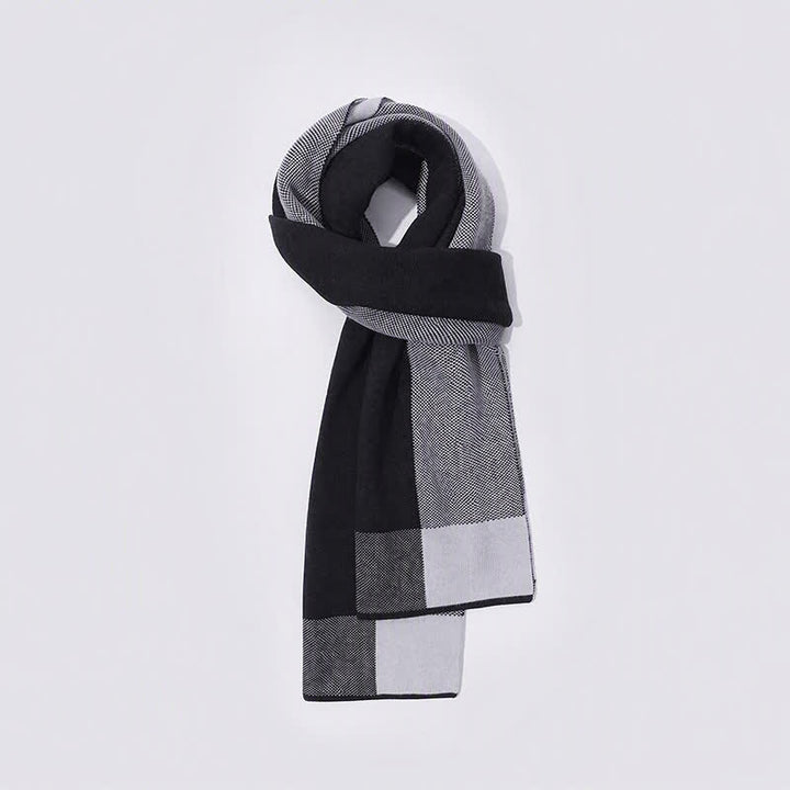 Buddha Stones Fall Winter Knit Geometric Color Block Cozy Scarf - Black - Approx. 180cm*30cm - image 12