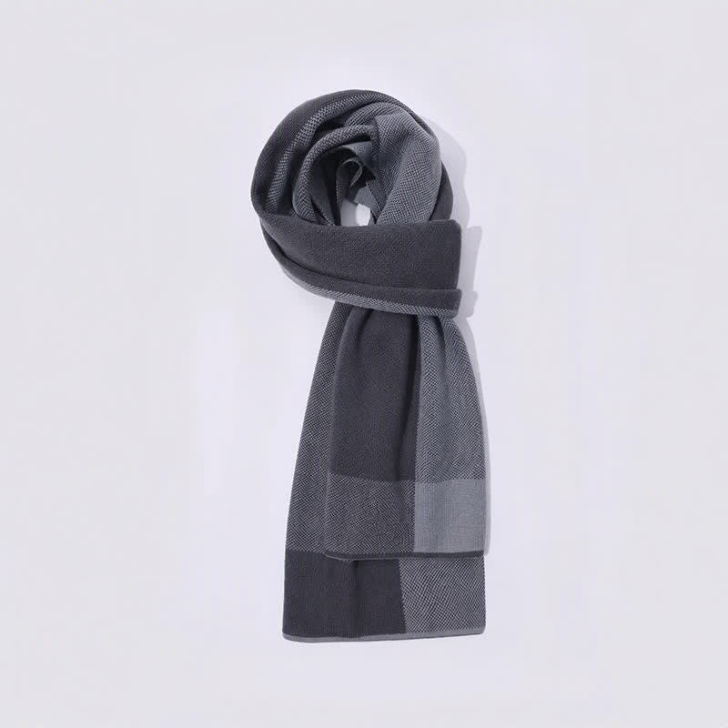 Buddha Stones Fall Winter Knit Geometric Color Block Cozy Scarf - image 3