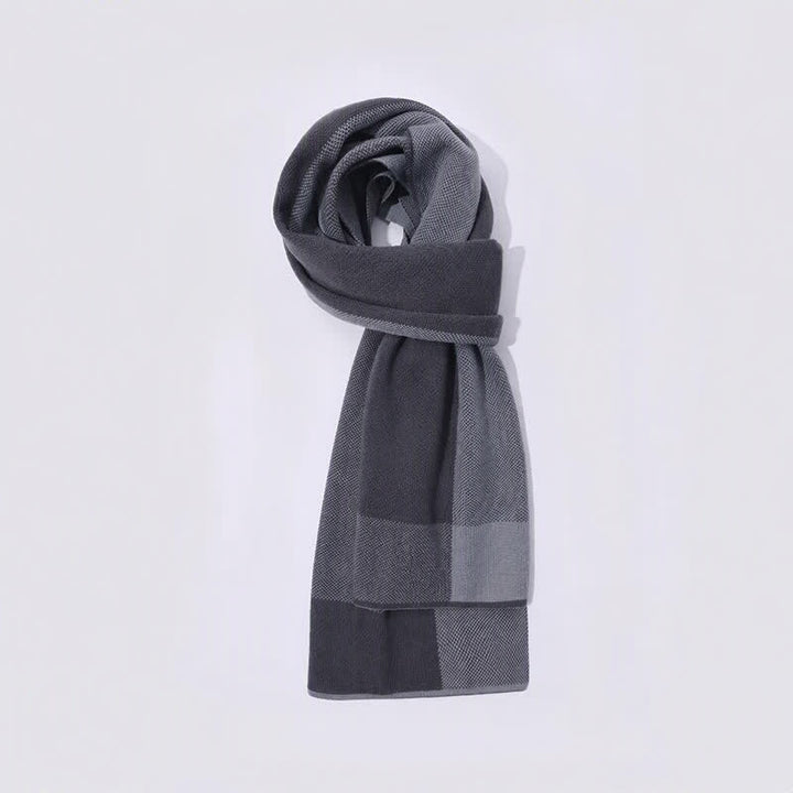 Buddha Stones Fall Winter Knit Geometric Color Block Cozy Scarf - image 3