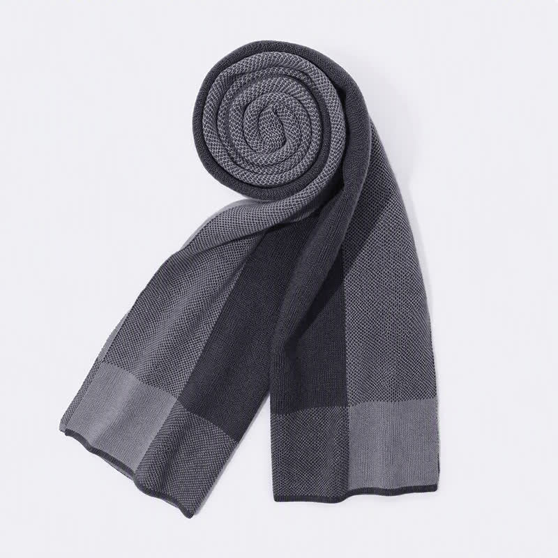 Buddha Stones Fall Winter Knit Geometric Color Block Cozy Scarf - image 5
