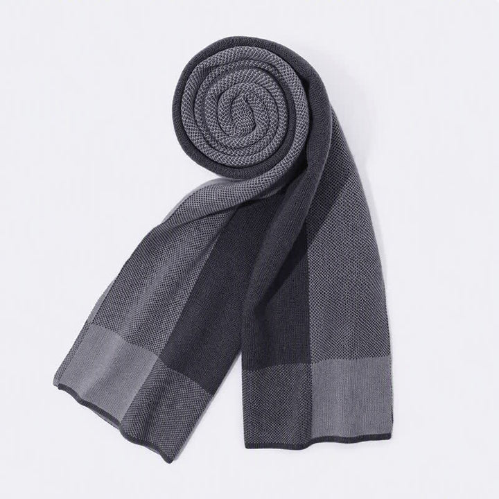 Buddha Stones Fall Winter Knit Geometric Color Block Cozy Scarf - image 5