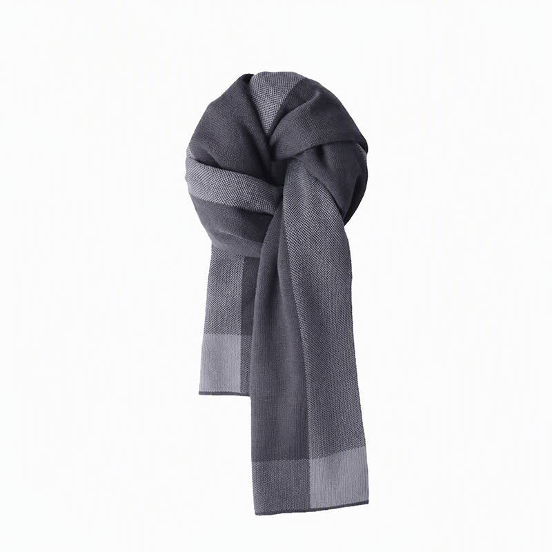 Buddha Stones Fall Winter Knit Geometric Color Block Cozy Scarf - DimGray - Approx. 180cm*30cm - image 0