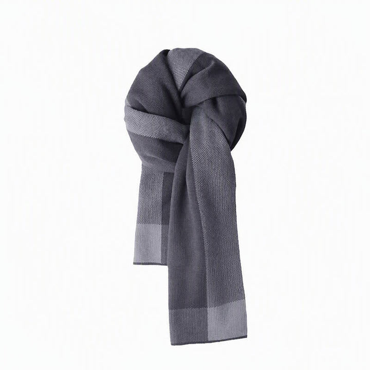 Buddha Stones Fall Winter Knit Geometric Color Block Cozy Scarf - DimGray - Approx. 180cm*30cm - image 0