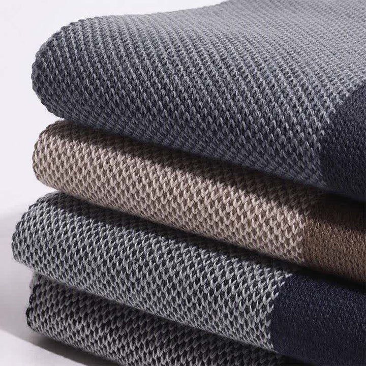Buddha Stones Fall Winter Knit Geometric Color Block Cozy Scarf - image 13