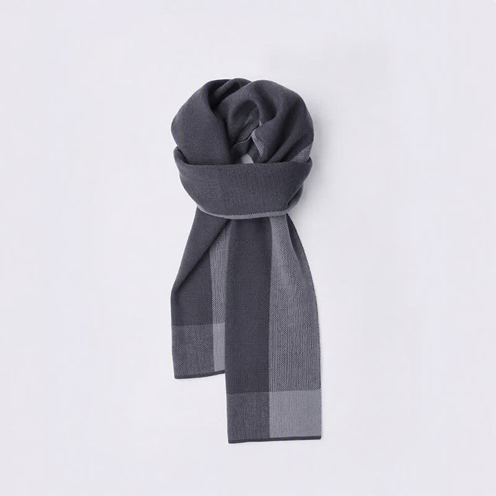 Buddha Stones Fall Winter Knit Geometric Color Block Cozy Men's Scarf - image 4