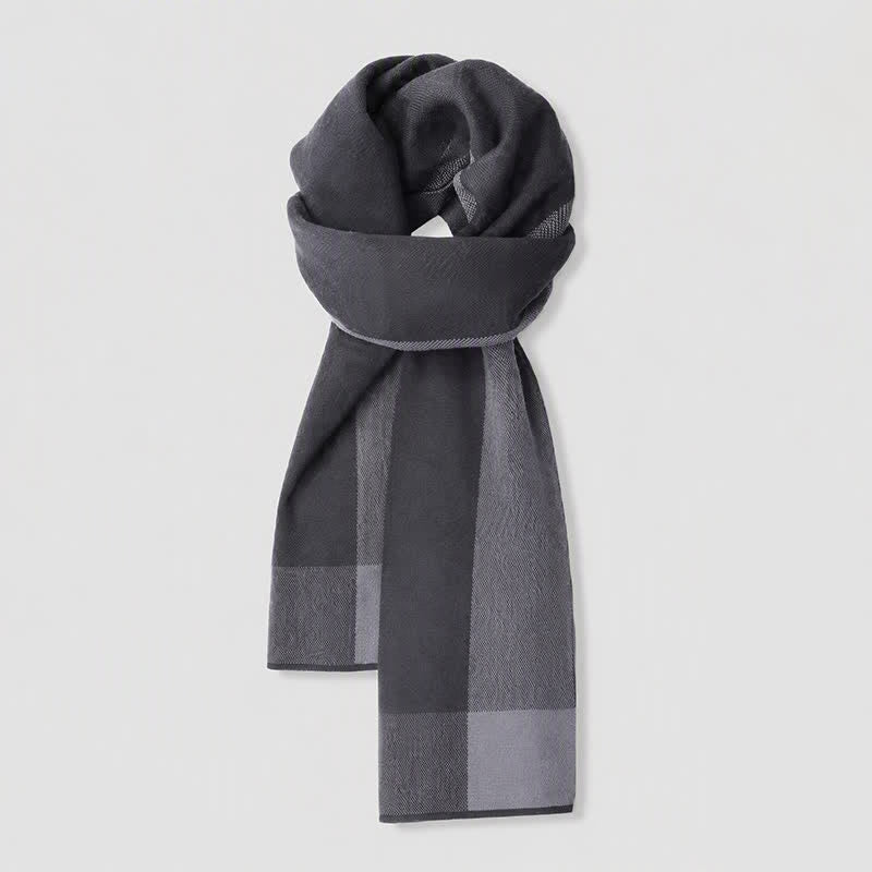 Buddha Stones Fall Winter Knit Geometric Color Block Cozy Men's Scarf - image 1