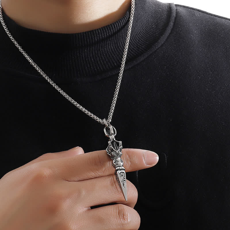 Buddha Stones Titanium Steel Vajra Spiritual Power Vintage Pendant Necklace - image 11