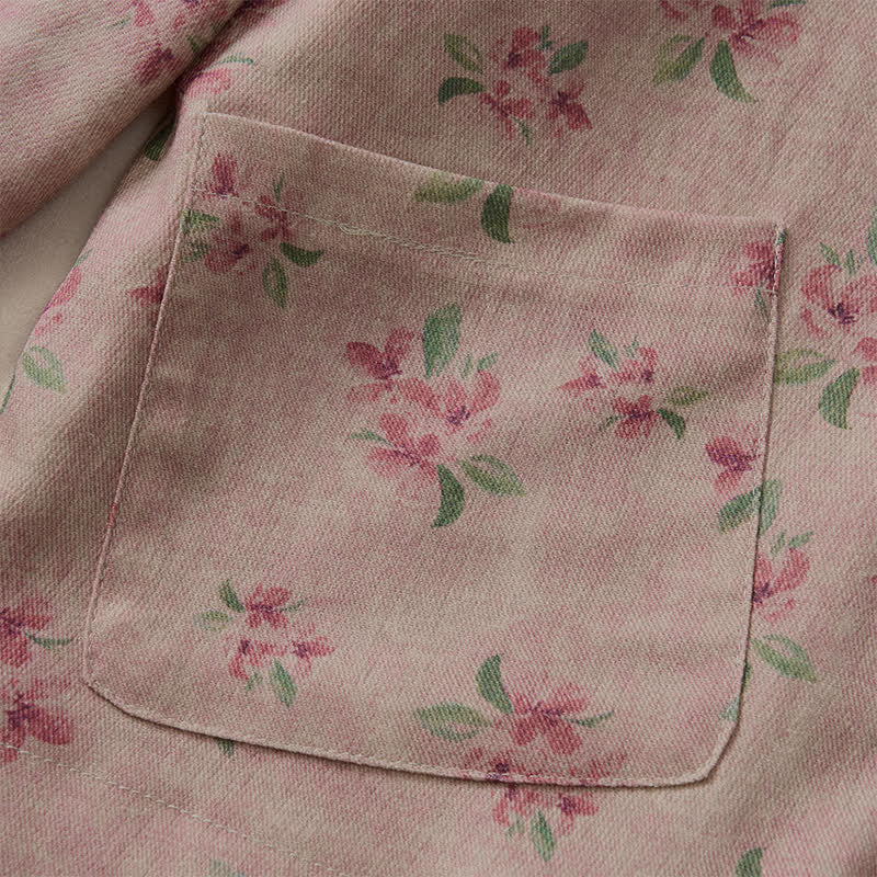 Buddha Stones Fall Vintage Tang Style Frog Button Floral Women's Jacket With Pockets - image 14