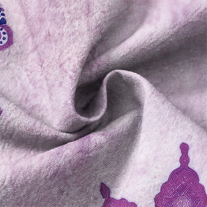 Buddha Stones Cotton Ethnic Paisley Mandala Flower Pattern V-Neck Buttons Men's Long Sleeve Shirts - image 20