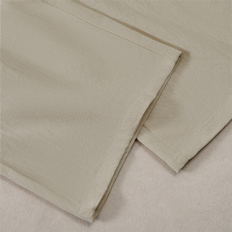 Buddha Stones Spring Summer Classic Minimalist Drawstring Solid Long Pants Men's Straight Leg Pants With Pockets - image 6