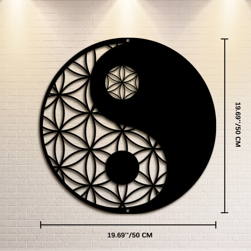 Buddha Stones Minimalist Yin Yang Balance Iron Metal Wall Decor - Approx. 50cm x 50cm x 0.12cm / 19.69in x 19.69in x 0.05in - image 11