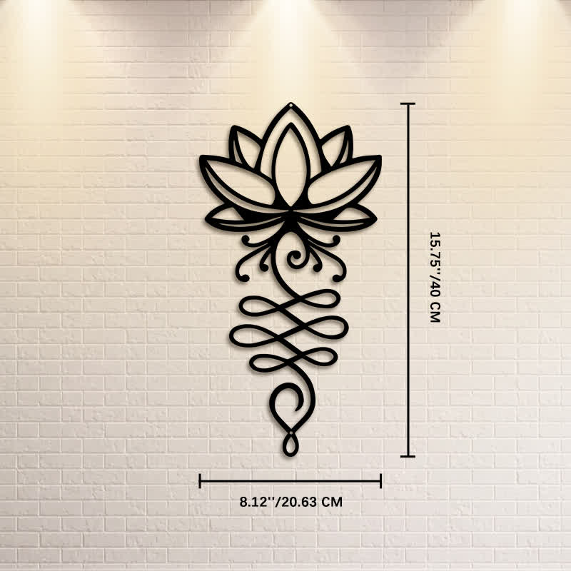 Buddha Stones Metal Lotus Enlightenment Minimalist Wall Hanging Iron Meaningful Symbols Wall Art - Approx. 20.63cm x 40cm x 0.1cm / 8.12in x 15.75in x 0.04in - image 8