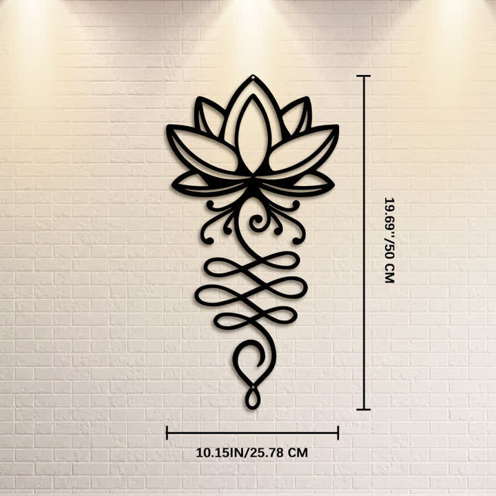 Buddha Stones Metal Lotus Enlightenment Minimalist Wall Hanging Iron Meaningful Symbols Wall Art - Approx. 25.78cm x 50cm x 0.12cm / 10.15in x 19.69in x 0.05in - image 10