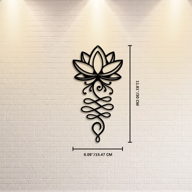 Buddha Stones Metal Lotus Enlightenment Minimalist Wall Hanging Iron Meaningful Symbols Wall Art - Approx. 15.47cm x 30cm x 0.1cm / 6.09in x 11.81in x 0.04in - image 4