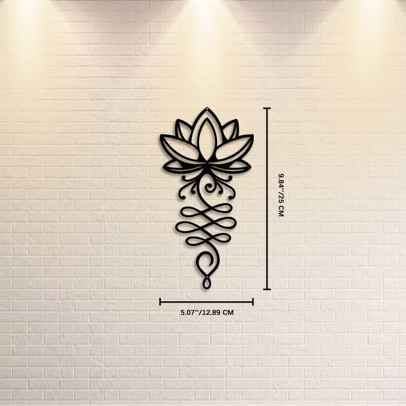 Buddha Stones Metal Lotus Enlightenment Minimalist Wall Hanging Iron Meaningful Symbols Wall Art - Approx. 12.89cm x 25cm x 0.1cm / 5.07in x 9.84in x 0.04in - image 2