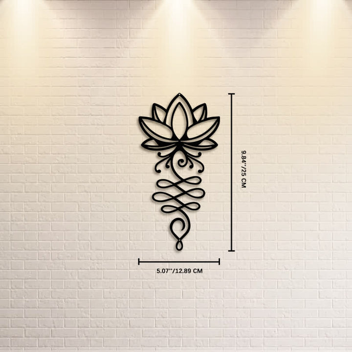 Buddha Stones Metal Lotus Enlightenment Minimalist Wall Hanging Iron Meaningful Symbols Wall Art - Approx. 12.89cm x 25cm x 0.1cm / 5.07in x 9.84in x 0.04in - image 2