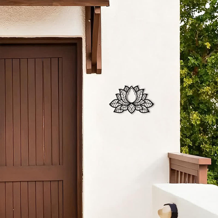 Buddha Stones Metal Lotus Enlightenment Silhouette Iron Meaningful Symbols Wall Art - image 7