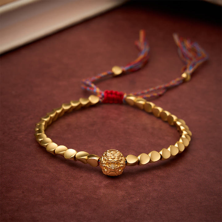 Buddha Stones Tibetan Copper Beads Pi Xiu Wealth Colorful String Bracelet - 7.9 in (20 cm) - image 0