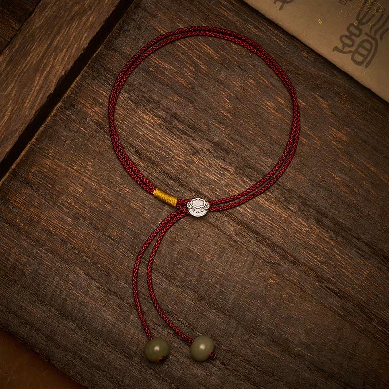 Buddha Stones Vintage 925 Sterling Silver Chinese Zodiac Luck Braided Red String Bracelet - image 2