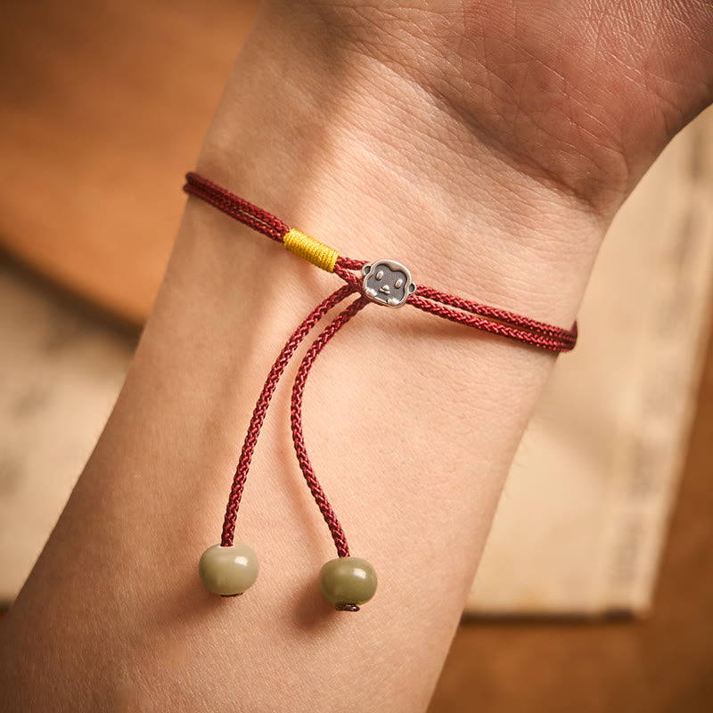 Buddha Stones Vintage 925 Sterling Silver Chinese Zodiac Luck Braided Red String Bracelet - image 13