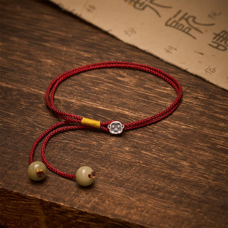 Buddha Stones Vintage 925 Sterling Silver Chinese Zodiac Luck Braided Red String Bracelet - Monkey - 5.5–7.1 in (14–18 cm) - image 10