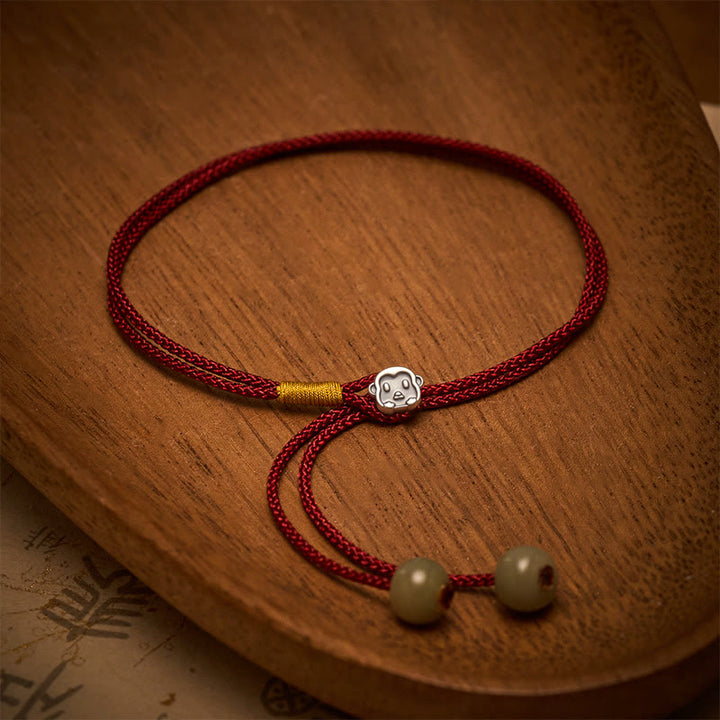 Buddha Stones Vintage 925 Sterling Silver Chinese Zodiac Luck Braided Red String Bracelet - image 11