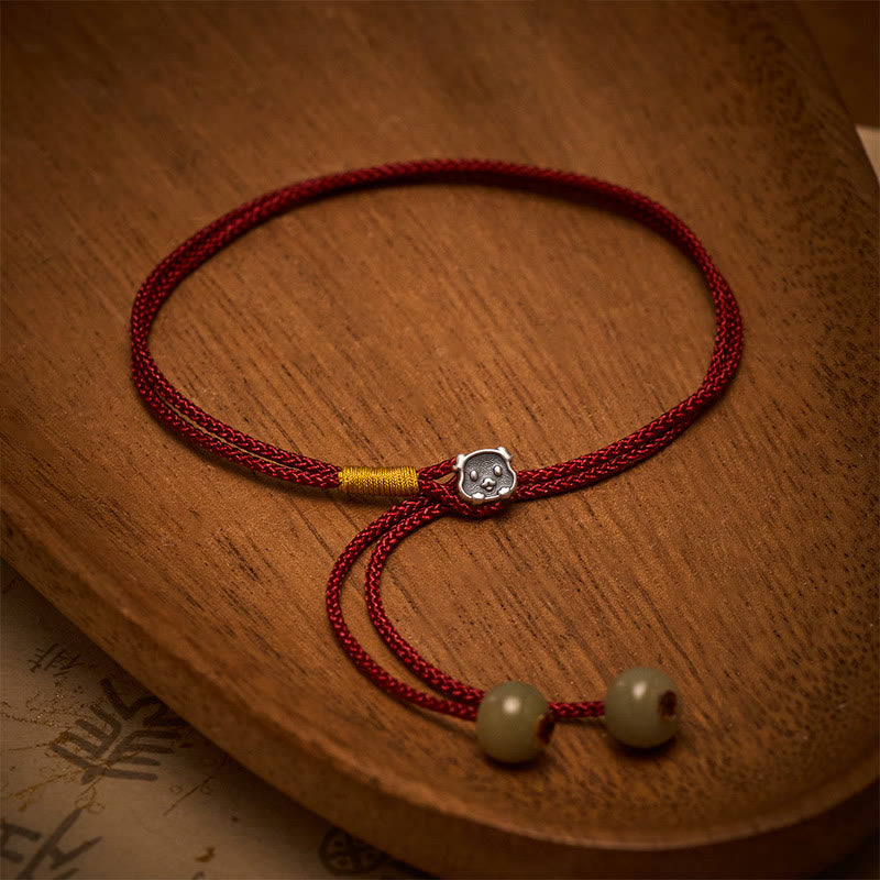 Buddha Stones Vintage 925 Sterling Silver Chinese Zodiac Luck Braided Red String Bracelet - image 19
