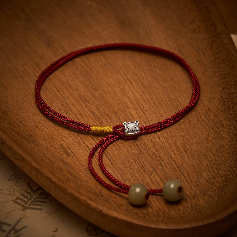 Buddha Stones Vintage 925 Sterling Silver Chinese Zodiac Luck Braided Red String Bracelet - image 27