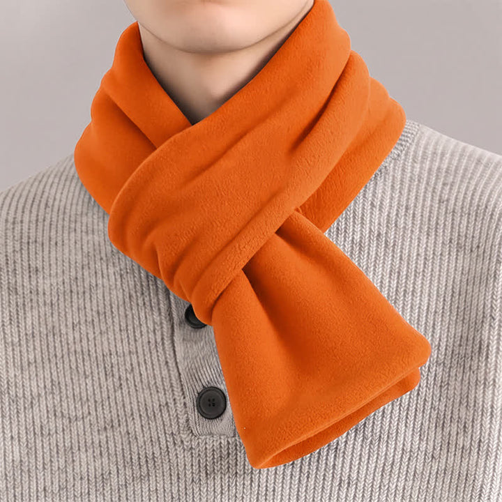 Buddha Stones Fall Winter Plush Cross Front Neck Warmer Minimalist Men's Scarf - DarkOrange - image 23