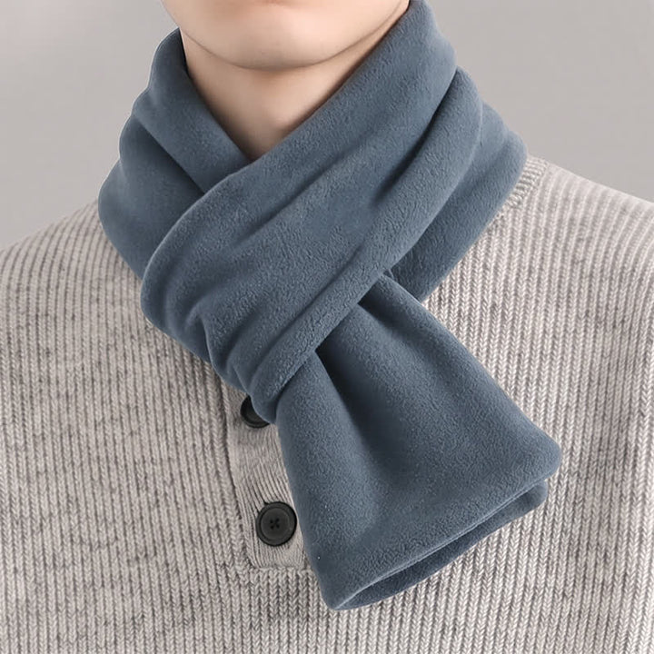 Buddha Stones Fall Winter Plush Cross Front Neck Warmer Minimalist Men's Scarf - DarkGray - image 6