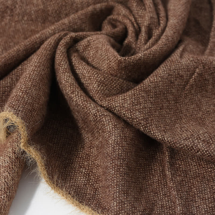 Buddha Stones Fall Winter Soft Drape Fringe Edge Men's Scarf - image 12
