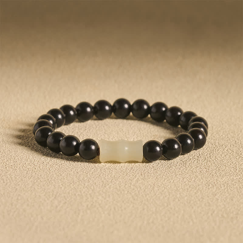 Buddha Stones Vintage Red Sandalwood Ebony Wood Bamboo Protection Bracelet - 8mm Ebony Wood(Balance ♥ Calm) - image 7