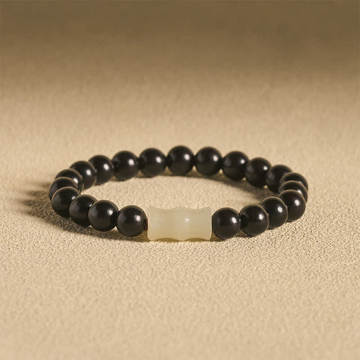 Buddha Stones Vintage Red Sandalwood Ebony Wood Bamboo Protection Bracelet - 8mm Ebony Wood(Balance ♥ Calm) - image 7