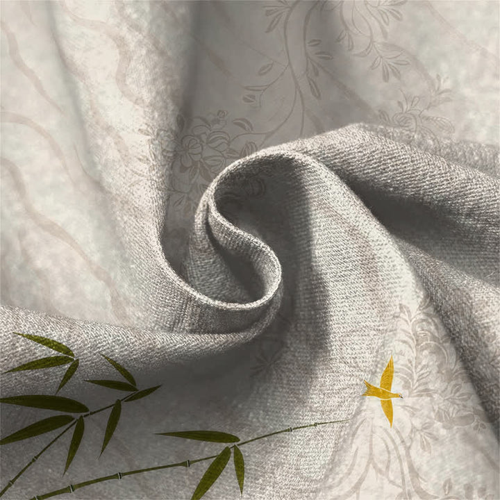 Buddha Stones Pure Cotton Vintage Mountain Bamboo Pattern Frog Button Women's Elastic Waist Harem Pants With Pockets - image 4