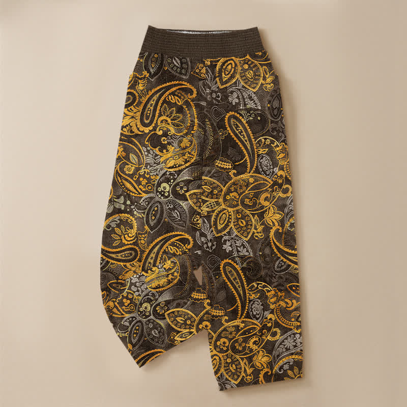 Buddha Stones Cotton Vintage Paisley Floral Pattern Pleated Elastic Waist Women's Harem Pants With Pockets - image 13