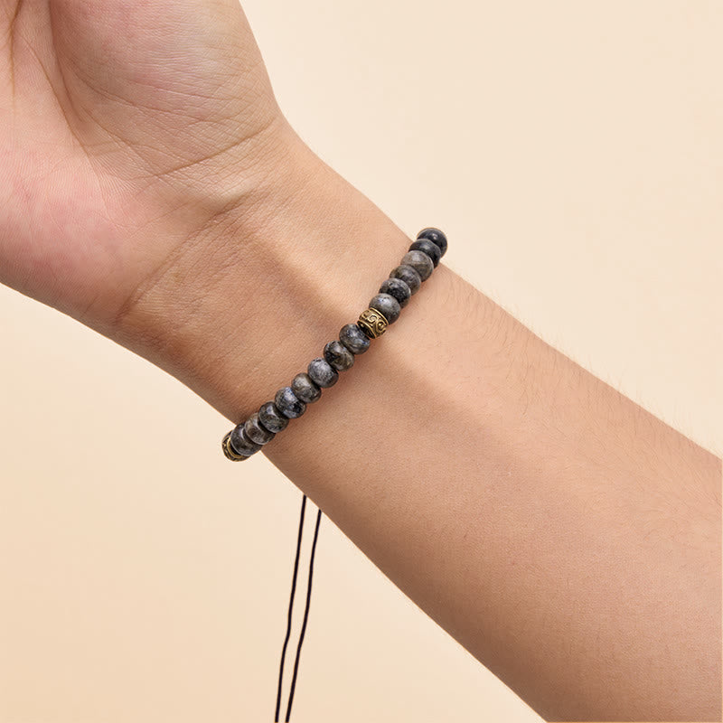 Buddha Stones Black Moonstone Vintage Abacus Bead Intuition Bracelet - image 9