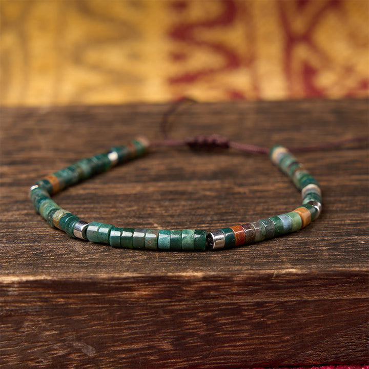 Buddha Stones Natural Indian Agate Braided Balance Bead Bracelet - image 2