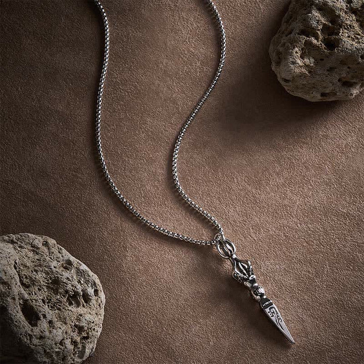 Buddha Stones Titanium Steel Vajra Spiritual Power Vintage Pendant Necklace - image 4