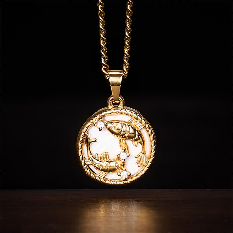 Buddha Stones Titanium Steel Koi Fish Strength and Success Round Pendant Necklace - Koi Fish - image 0