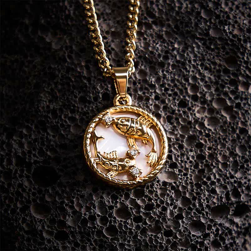 Buddha Stones Titanium Steel Koi Fish Strength and Success Round Pendant Necklace - image 8