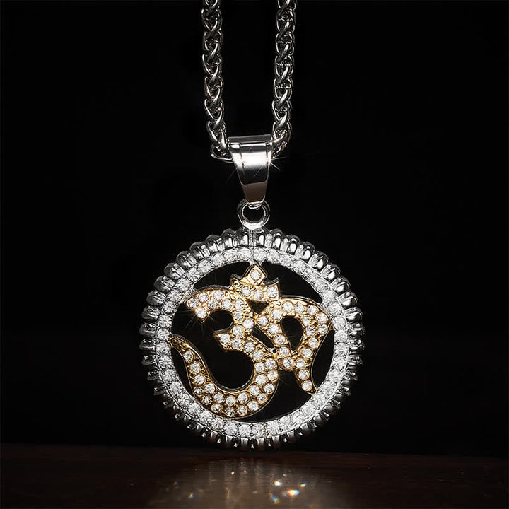 Buddha Stones Titanium Steel OM Pendant Necklace for Strength and Mindfulness - image 11