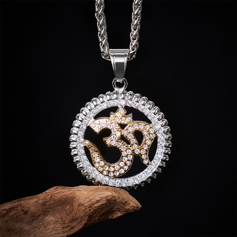 Buddha Stones Titanium Steel OM Pendant Necklace for Strength and Mindfulness - image 10