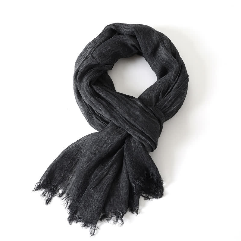 Buddha Stones Spring Fall Soft Textured Travel Tassel Men's Scarf - image 3
