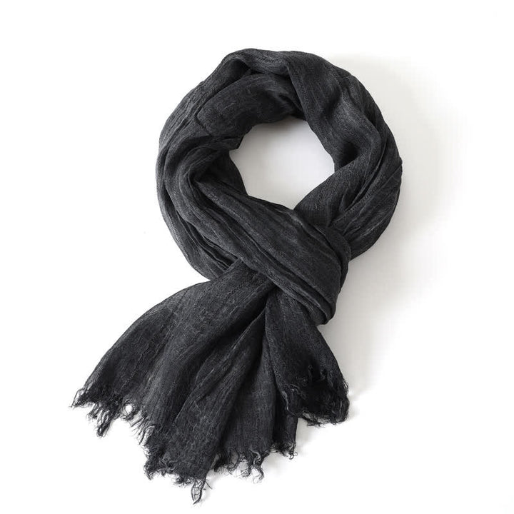 Buddha Stones Spring Fall Soft Textured Travel Tassel Men's Scarf - image 3