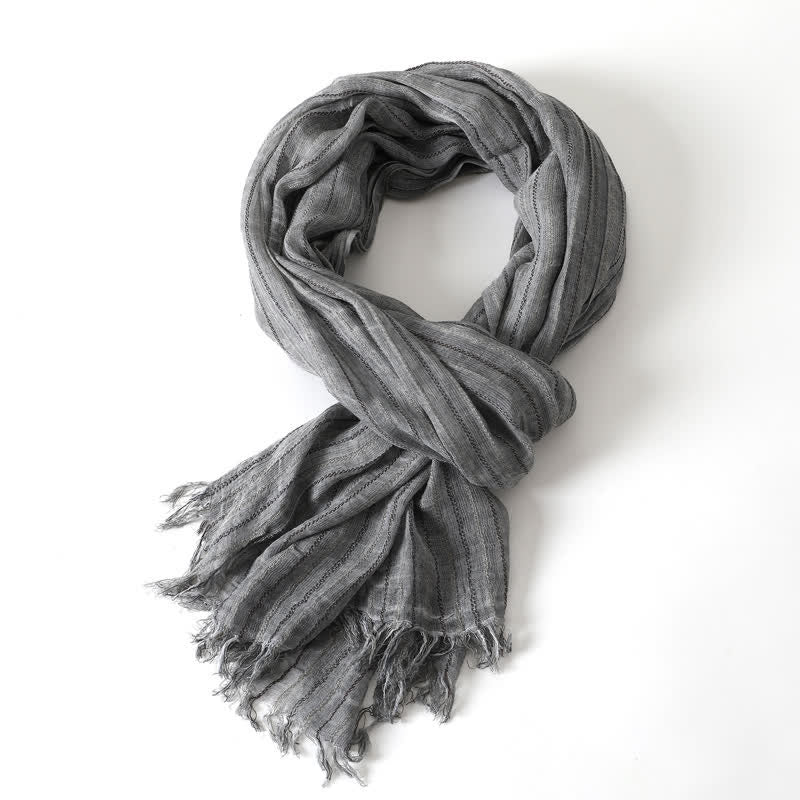 Buddha Stones Spring Fall Soft Textured Travel Tassel Men's Scarf - image 1