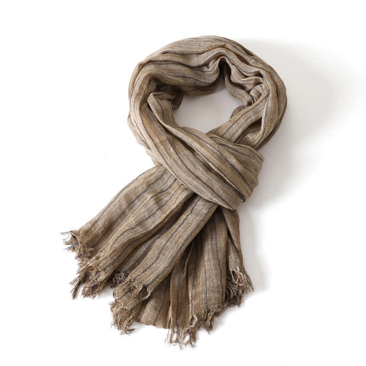 Buddha Stones Spring Fall Soft Textured Travel Tassel Men's Scarf - image 9