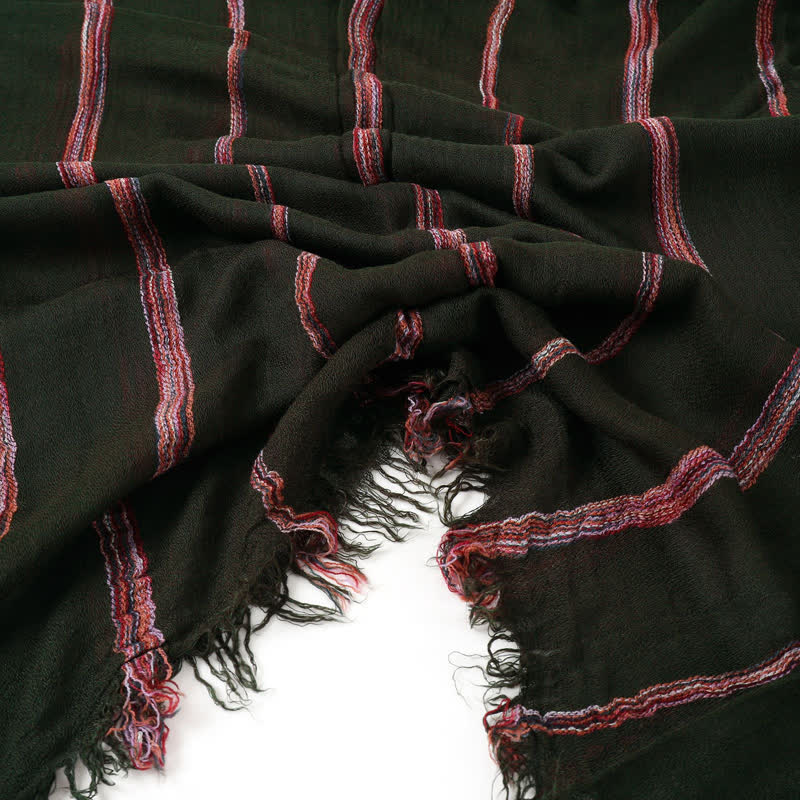 Buddha Stones Spring Fall Multistripe Tassel Lightweight Men's Scarf - image 5