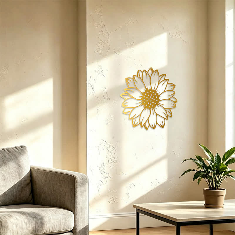 Buddha Stones Round Floral Sunflower Energy Iron Metal Wall Decor - image 26